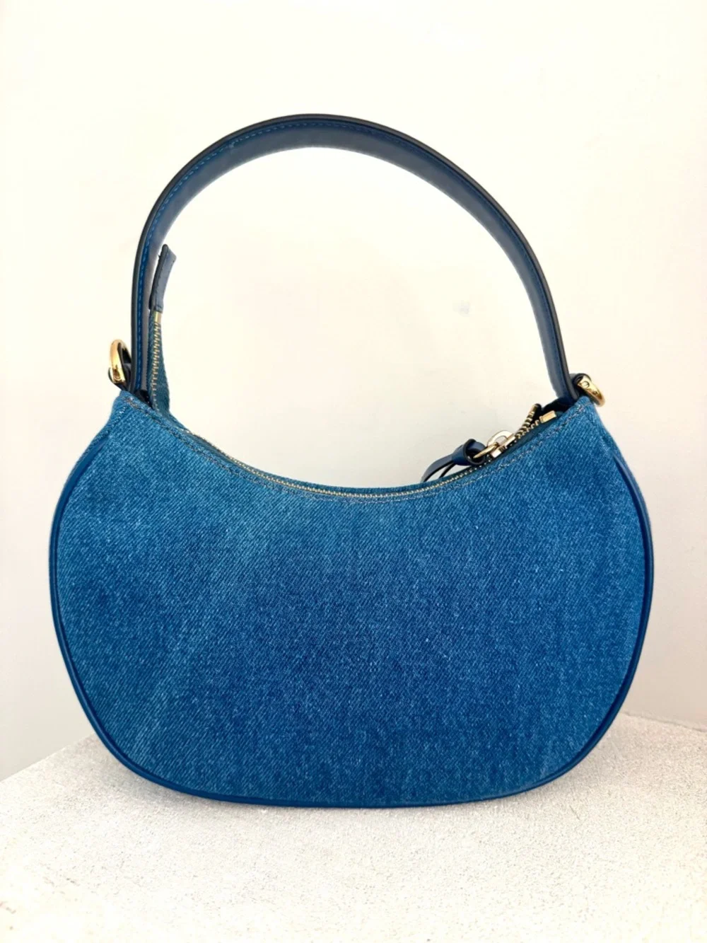 VERSACE NWT Denim Medusa Quilted 2-Way Shoulder Crossbody Bag Blue Gold - Picture 11 of 13